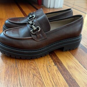 Nero Giardini loafers dark brown Italian leather women’s 41 EUC worn once